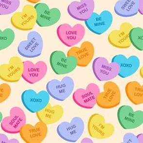 Valentine's Day Candy Hearts Cute Valentines Day - Valentines Day - Valentines Day Fabric