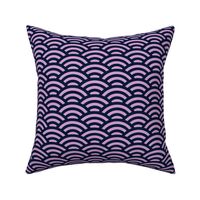 Japanese waves in light orchid and dark navy blue