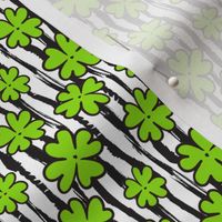 Saint Patrick's Day, Cute Four Leaf Clover  and Stripes St. Patricks Day