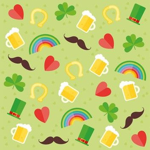 Saint Patrick's Day, Cute Boots, Coins, Clover, Rainbow, Beer, Mustache, Hearts St. Patricks Day