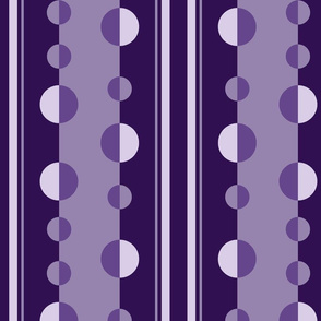 Modern Stripes and Circles in Purples and Violet