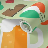 Saint Patricks Day Cute St. Patricks Day Pattern, Beer, Hat, Irish Flag, Rainbow, Pipe