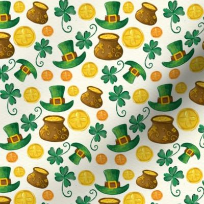 Saint Patrick's Day, Leprechaun Hat Pot of Gold Cute Clover St. Patricks Day