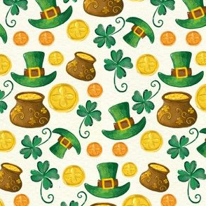 Saint Patrick's Day, Leprechaun Hat Pot of Gold Cute Clover St. Patricks Day