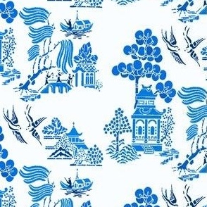 Chinoiserie Villages sm blue
