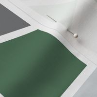 Large Geometric Design in Greens and Gray