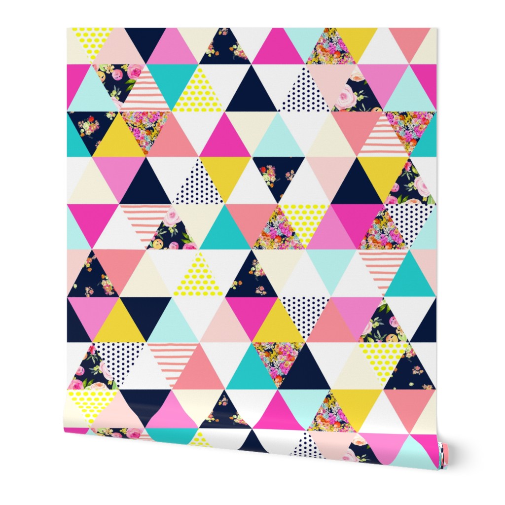 Colorful Summer Floral Triangle (SMALL print)