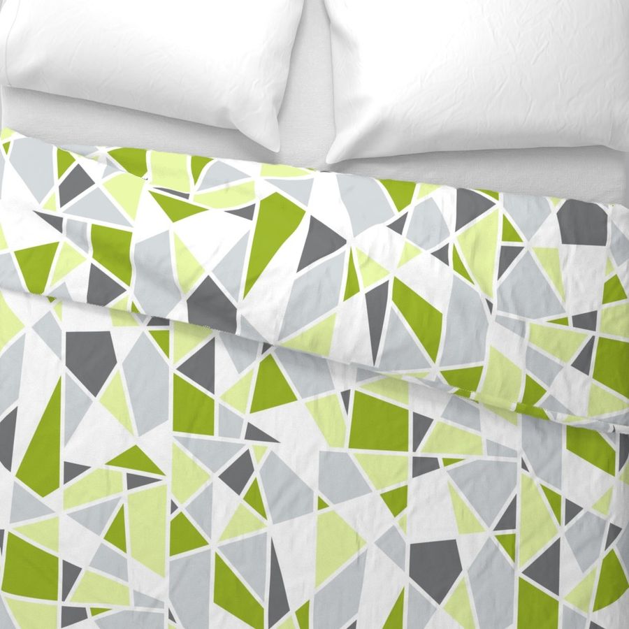 Grid Lines  Geometric Shapes Cotton Sateen Duvet Cover Bedding by Spoonflower White Gray Diamond Duvet Cover Grid Texture Gray by kimsa