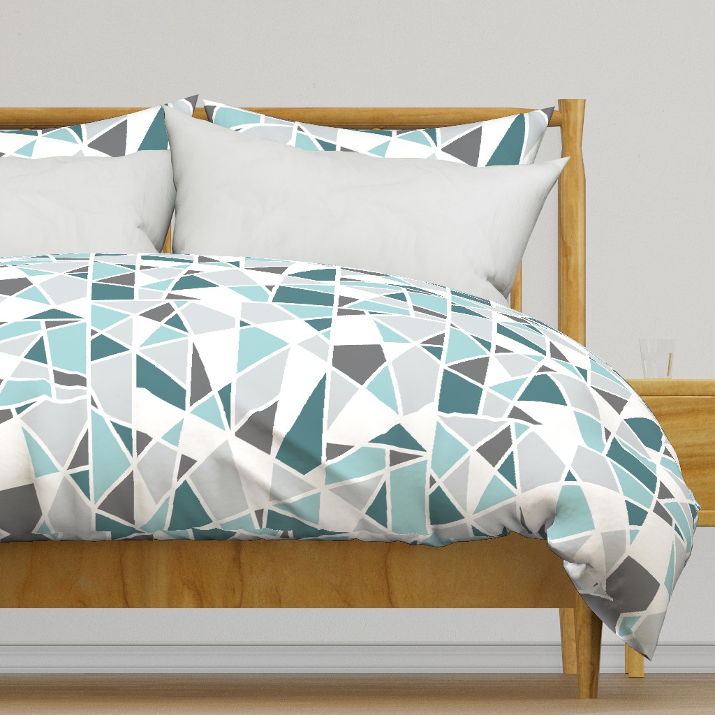 Geometric in Teal, Turquoise and Gray