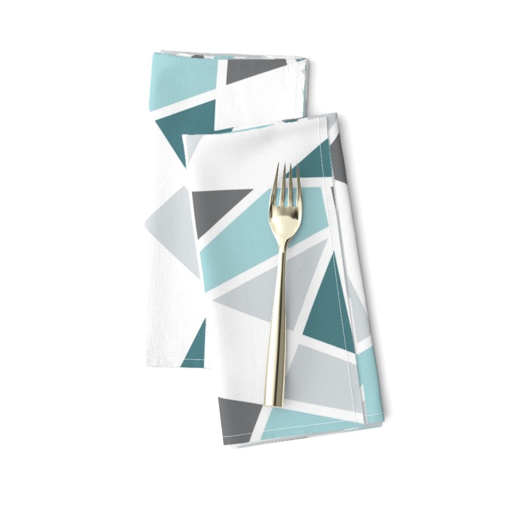 Geometric in Teal, Turquoise and Gray