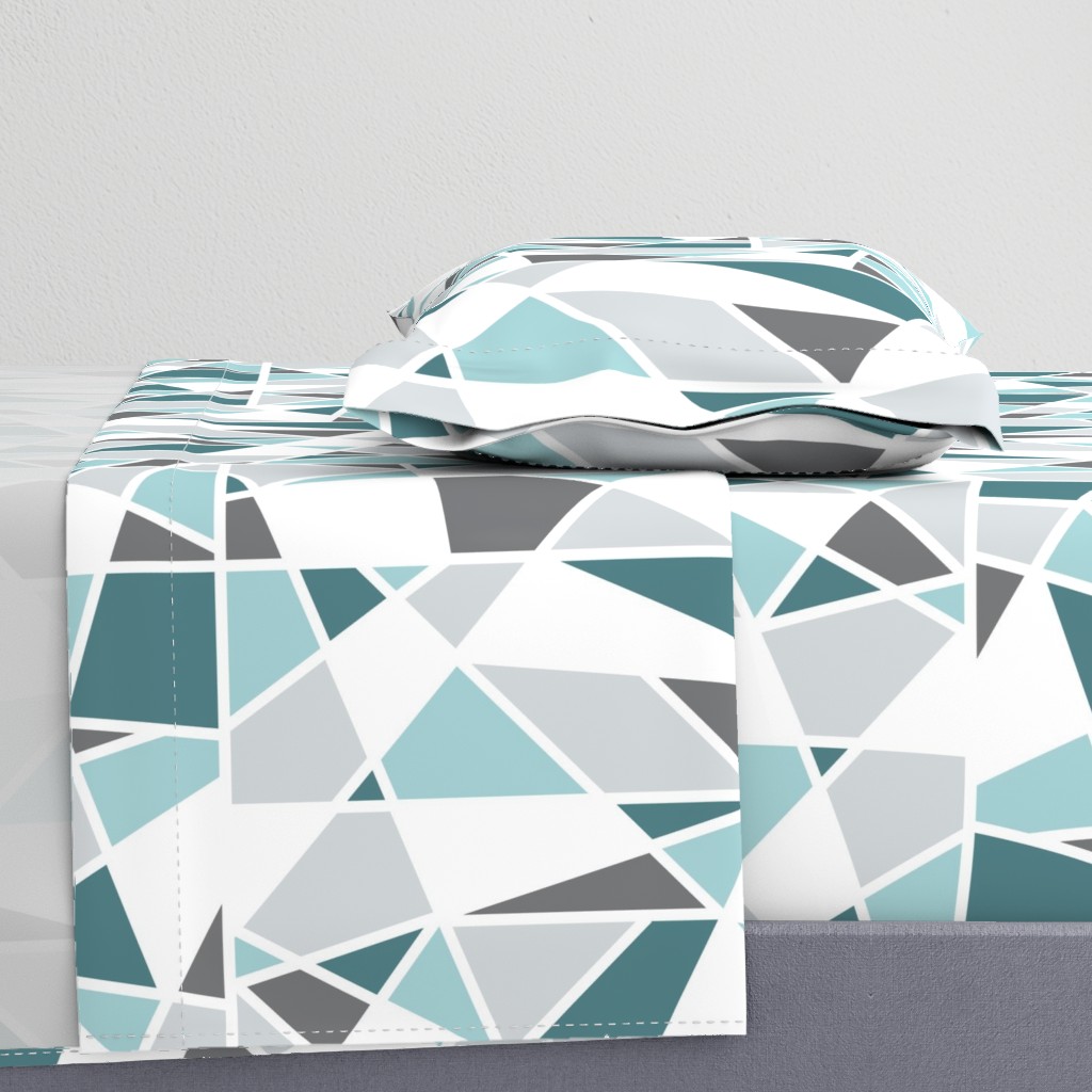 Geometric in Teal, Turquoise and Gray