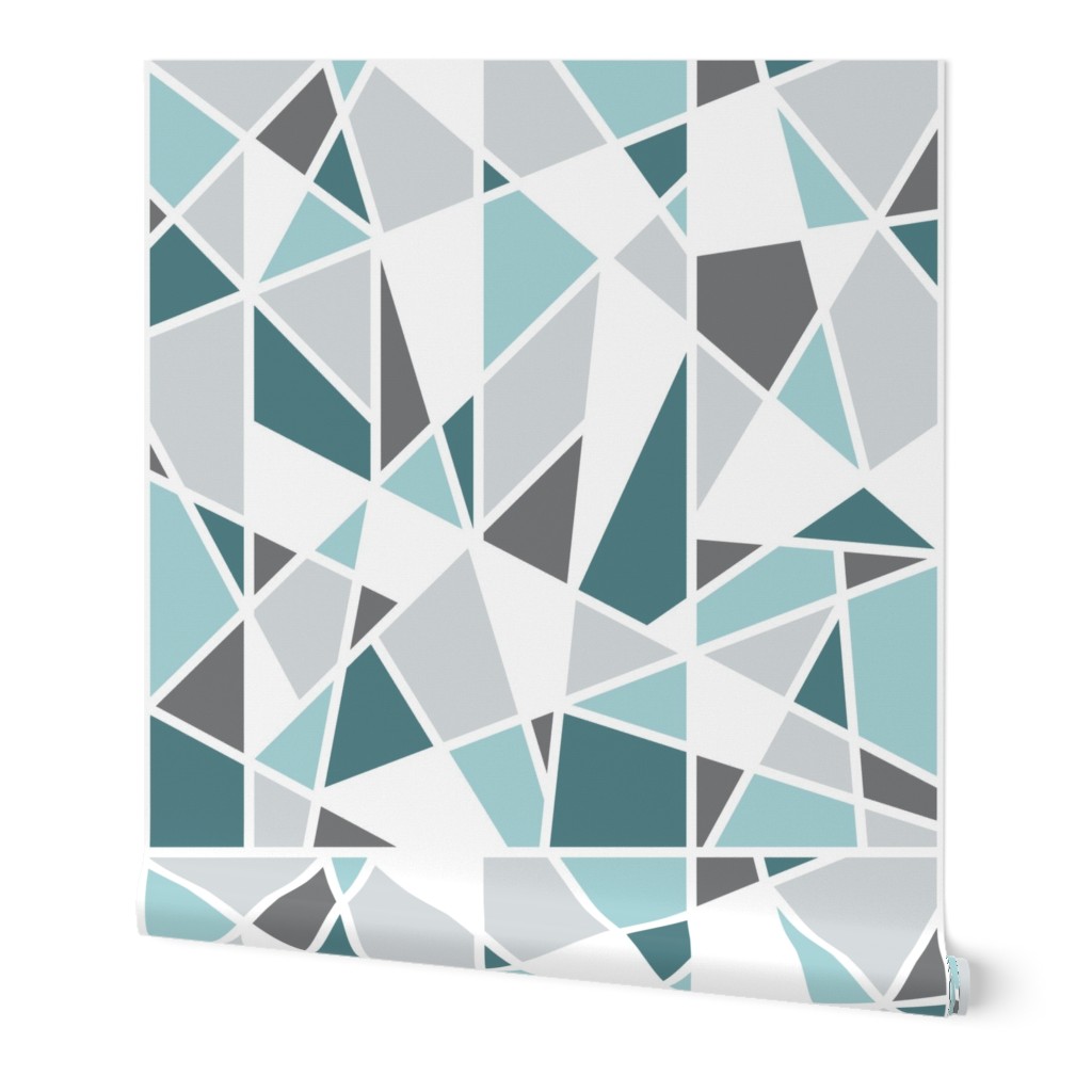 Geometric in Teal, Turquoise and Gray