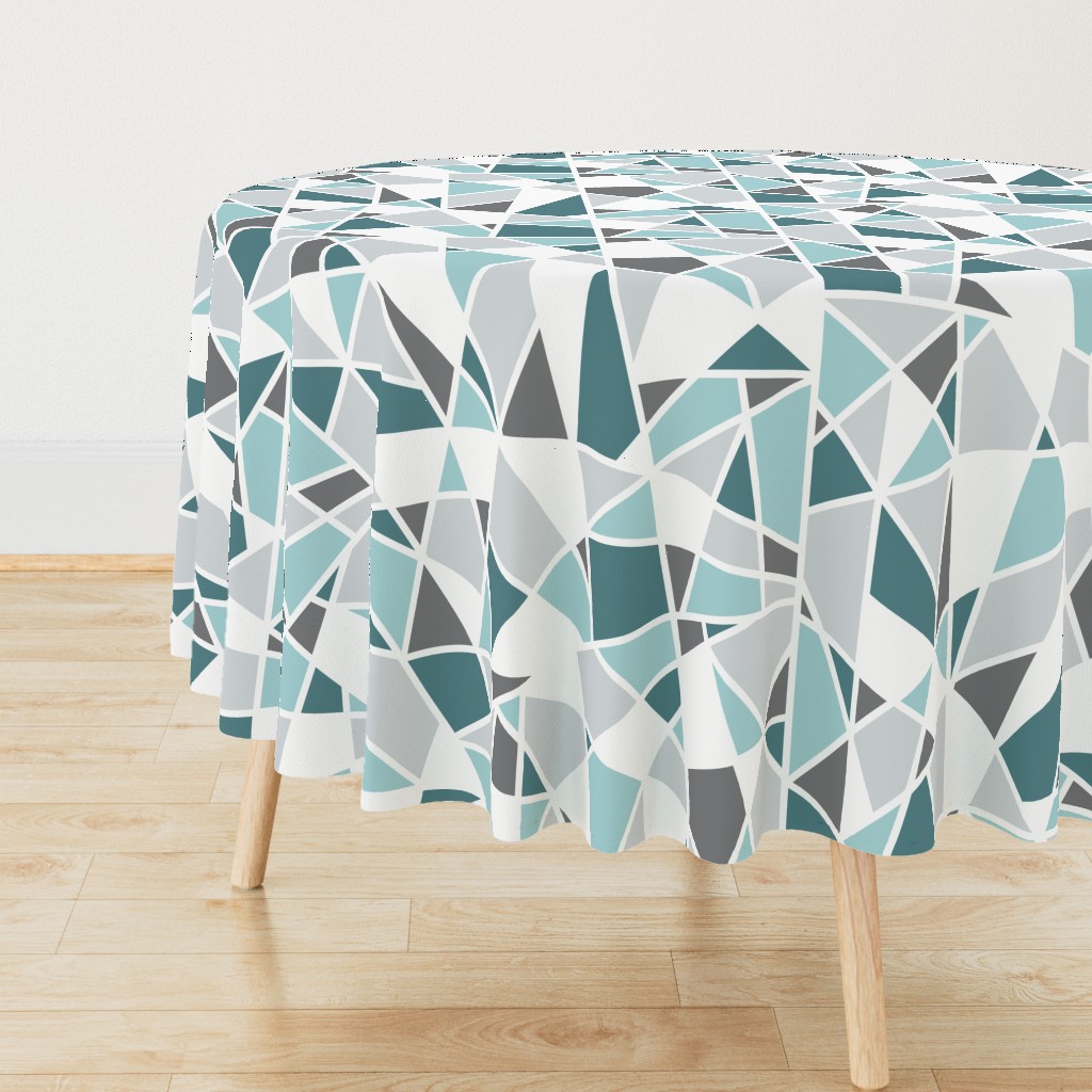 Geometric in Teal, Turquoise and Gray