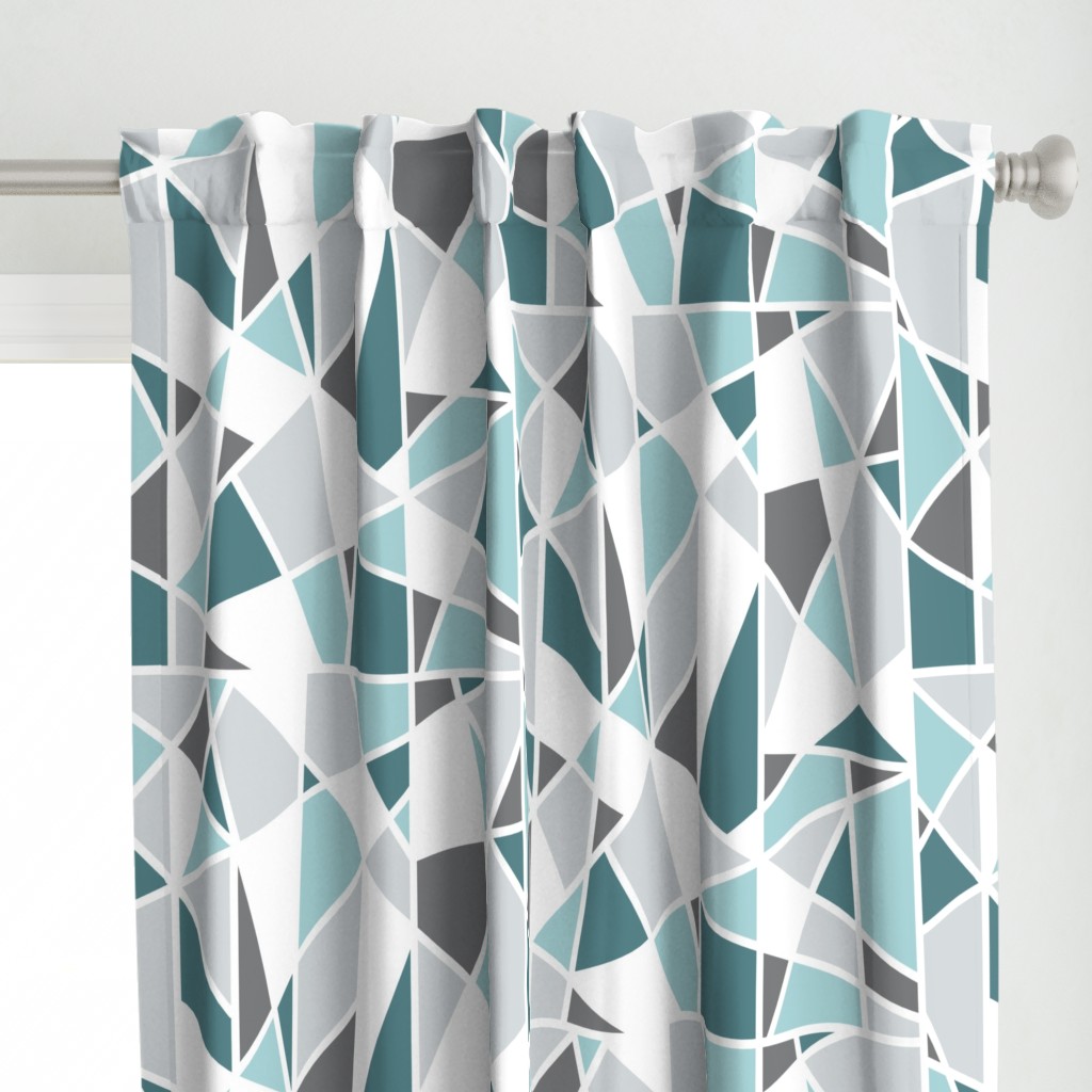 Geometric in Teal, Turquoise and Gray