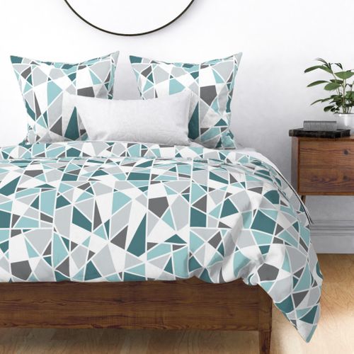 Geometric In Teal Turquoise And Gray Spoonflower