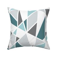 Geometric in Teal, Turquoise and Gray