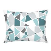 Geometric in Teal, Turquoise and Gray