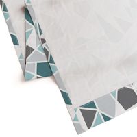 Geometric in Teal, Turquoise and Gray