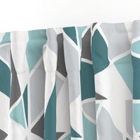 Geometric in Teal, Turquoise and Gray