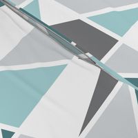 Geometric in Teal, Turquoise and Gray