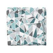 Geometric in Teal, Turquoise and Gray