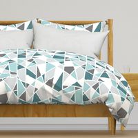 Geometric in Teal, Turquoise and Gray