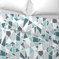 Geometric in Teal, Turquoise and Gray