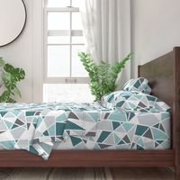 Geometric in Teal, Turquoise and Gray