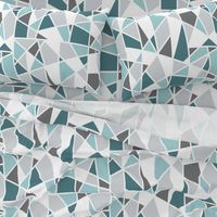 Geometric in Teal, Turquoise and Gray