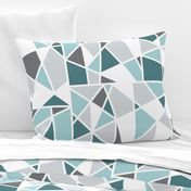 Geometric in Teal, Turquoise and Gray