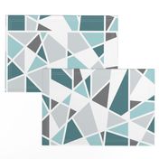 Geometric in Teal, Turquoise and Gray