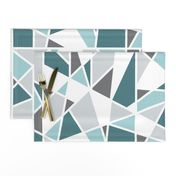 Geometric in Teal, Turquoise and Gray