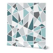 Geometric in Teal, Turquoise and Gray