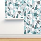 Geometric in Teal, Turquoise and Gray