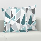 Geometric in Teal, Turquoise and Gray