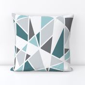 Geometric in Teal, Turquoise and Gray