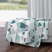 Geometric in Teal, Turquoise and Gray