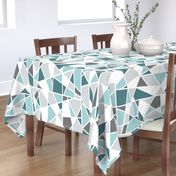 Geometric in Teal, Turquoise and Gray