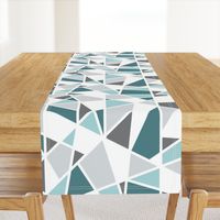 Geometric in Teal, Turquoise and Gray