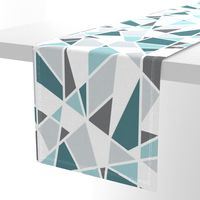 Geometric in Teal, Turquoise and Gray