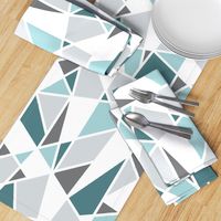 Geometric in Teal, Turquoise and Gray