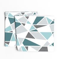 Geometric in Teal, Turquoise and Gray