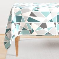 Geometric in Teal, Turquoise and Gray