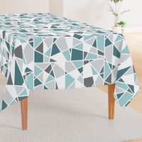 Geometric in Teal, Turquoise and Gray