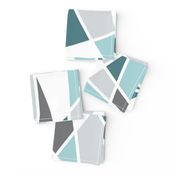 Geometric in Teal, Turquoise and Gray