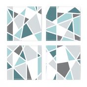 Geometric in Teal, Turquoise and Gray