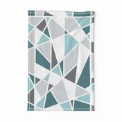 Geometric in Teal, Turquoise and Gray