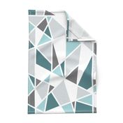 Geometric in Teal, Turquoise and Gray