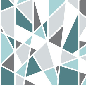 Geometric in Teal, Turquoise and Gray