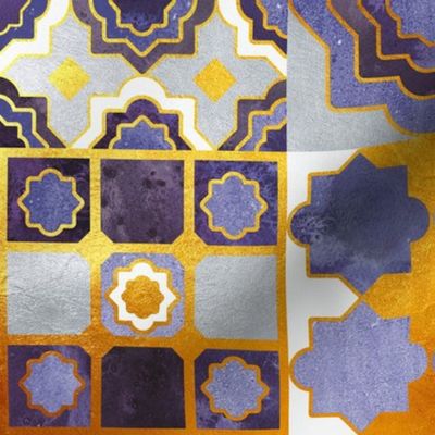 Normal scale // Spanish tiles inspiration // ultra violet golden lines